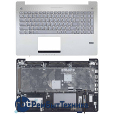 Клавиатура для ноутбука ASUS N550 серебристая топ-панель