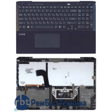 Клавиатура для ноутбука Sony VAIO SVS15 черная с подсветкой  топ-панель