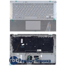 Клавиатура для ноутбука Sony SVP11 серебристая топ-панель