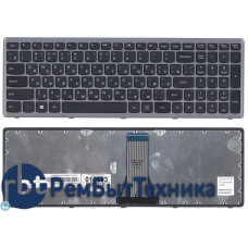 Клавиатура для ноутбука Lenovo G505s Z510 S510 черная c серебристой рамкой