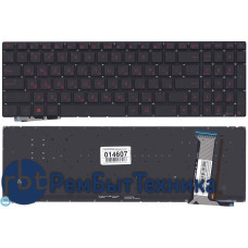 Клавиатура для ноутбука Asus G771, N551 черная без рамки с красной подсветкой