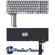 Клавиатура для ноутбука Asus N551 серая с подсветкой