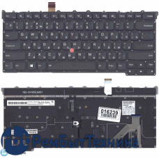 Клавиатура для ноутбука Lenovo ThinkPad X1 carbon Gen 3 2015 черная c подсветкой