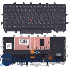 Клавиатура для ноутбука Lenovo ThinkPad X1 Yoga Carbon черная с подсветкой с рамкой