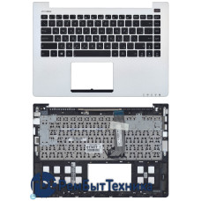 Клавиатура для ноутбука Asus VivoBook S400CA S451 S401 черная топ-панель серебристая