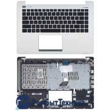Клавиатура для ноутбука Asus VivoBook S451LB черная топ-панель серебристая