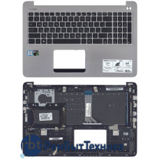 Клавиатура для ноутбука Asus K501L, K501LB, K501LX, K501U, K501UX, K501UW, черная топ-панель серая