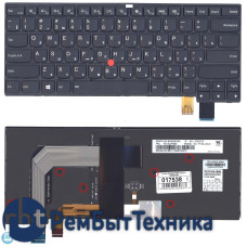 Клавиатура для ноутбука Lenovo Thinkpad T460P черная с подсветкой