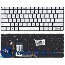 Клавиатура для ноутбука HP Spectre X360 13-4000 серебристая с подсветкой