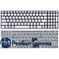Клавиатура для ноутбука Asus N541, Q501 серебристая с подсветкой