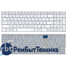 Клавиатура для ноутбука Asus X756 белая без рамки (горизонтальный Enter)