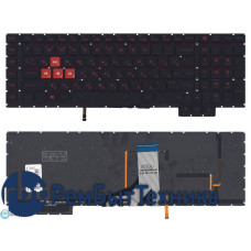 Клавиатура для ноутбука HP Omen 17-AN000 черная с красной подсветкой