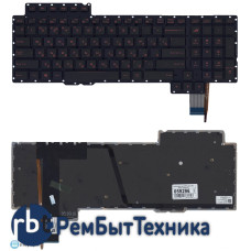 Клавиатура для ноутбука Asus ROG G752 G752VL G752VS черная без рамки, красная подсветка