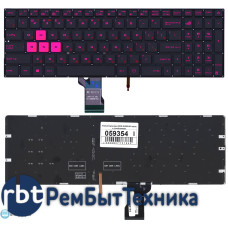 Клавиатура для ноутбука Asus ROG GL502VM черная без рамки с фиолетовой подсветкой