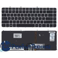 Клавиатура для ноутбука HP Envy 4-1000 Envy 6-1000 черная с серебристой рамкой и подсветкой