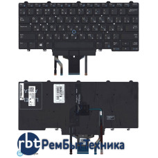 Клавиатура для ноутбука Dell Latitude E5470 E7470 черная с подсветкой и указателем