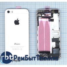 Задняя крышка (корпус) для Apple IPhone 5S с разъемами кнопками и шлейфами белая