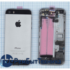 Задняя крышка (корпус) для Apple IPhone 5S с разъемами кнопками и шлейфами серая Задняя крышка (корпус) для Apple IPhone 5S с разъемами кнопками и шлейфами серая