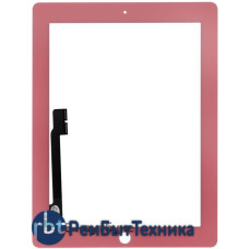 Сенсорное стекло (touchscreen) для Ipad 3 розовое