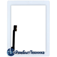 Сенсорное стекло (touchscreen) для Ipad 3 4 белое + кнопка home