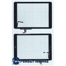 Сенсорное стекло (тачскрин) Apple Ipad Air + Home button черный