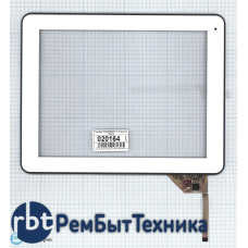 Сенсорное стекло (тачскрин) YTG-P97002-F1 V1.6 белое с рамкой