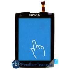 Сенсорное стекло (тачскрин) Nokia X3-02 черное Сенсорное стекло (тачскрин) Nokia X3-02 черное