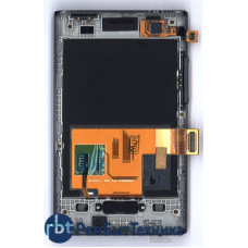 Модуль (Матрица, экран, дисплей + тачскрин) LG Optimus L3 E400 с рамкой черный