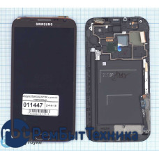 Модуль (Матрица, экран, дисплей + тачскрин) full-set Samsung Galaxy Note 2 N7100 с рамкой коричневый