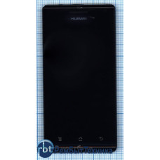 Модуль (Матрица, экран, дисплей+тачскрин)  Huawei Ascend P1 U9200 черный с рамкой
