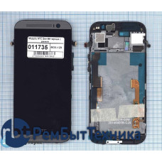 Модуль (Матрица, экран, дисплей + тачскрин)  HTC One M8 черный с рамкой