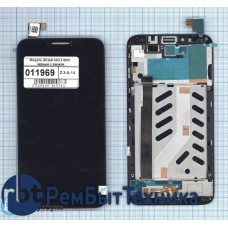 Модуль (Матрица, экран, дисплей + тачскрин) Alcatel Idol 2 6037 черный с рамкой