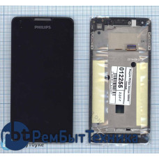 Модуль (Матрица, экран, дисплей + тачскрин) Philips Xenium W6618 черный с рамкой