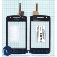 Сенсорное стекло (тачскрин) Philips W820 черное