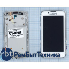 Модуль (Матрица, экран, дисплей + тачскрин) Lenovo A328 белый с рамкой