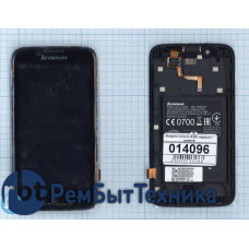 Модуль (Матрица, экран, дисплей + тачскрин) Lenovo A328 черный с рамкой