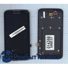 Модуль (Матрица, экран, дисплей + тачскрин) Lenovo A680 черный с рамкой