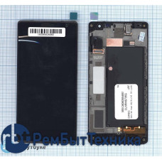 Модуль (Матрица, экран, дисплей + тачскрин) Nokia Lumia 730 Dual черный с рамкой