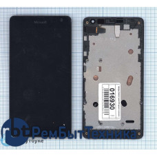Модуль (Матрица, экран, дисплей + тачскрин) Microsoft Lumia 535 1607 черный с рамкой