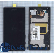 Модуль (Матрица, экран, дисплей + тачскрин) Sony Xperia Z5 Compact черный с рамкой