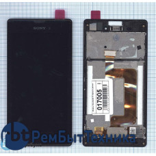 Модуль (Матрица, экран, дисплей + тачскрин) Sony Xperia T3 черный с рамкой