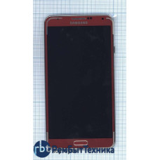Модуль (Матрица, экран, дисплей + тачскрин) Samsung Galaxy Note 3 SM-N900 красный с рамкой