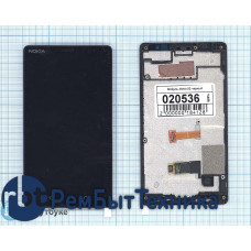 Модуль (Матрица, экран, дисплей + тачскрин) Nokia X2 черный c рамкой Модуль (Матрица, экран, дисплей + тачскрин) Nokia X2 черный c рамкой