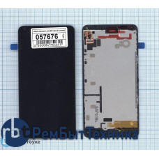 Модуль (Матрица, экран, дисплей + тачскрин) Microsoft Lumia 640 черный с рамкой