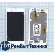 Модуль (Матрица, экран, дисплей + тачскрин) Lenovo A2010 белый с рамкой