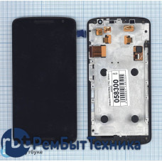 Модуль (Матрица, экран, дисплей + тачскрин) Motorola Moto X Play черный с рамкой