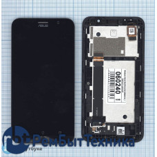 Модуль (Матрица, экран, дисплей + тачскрин) Asus ZenFone Go ZB551KL черный с рамкой