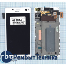 Модуль (Матрица, экран, дисплей + тачскрин) Sony Xperia C4 белый с рамкой