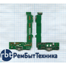 Разъем Micro USB для Microsoft 535 Dual (плата с системным разъемом, микрофоном и шлейфом)