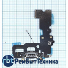 Шлейф разъема питания с аудио-разъемом для iPhone 7 черный